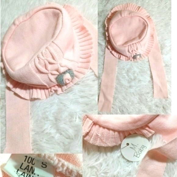 M. Baby Floral Embellished Tie Bucket Hat-Size S - Picture 1 of 5